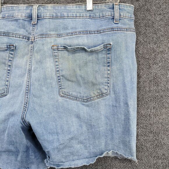 Maurices Womens Cut Off High Rise Jean Shorts Blue Size 22W Denim Button Fly - Picture 9 of 12